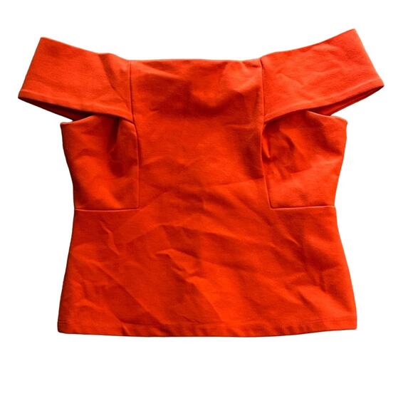 Anthropologie Deletta orange red off the shoulder retro 50s Grease style top XS - Picture 2 of 8